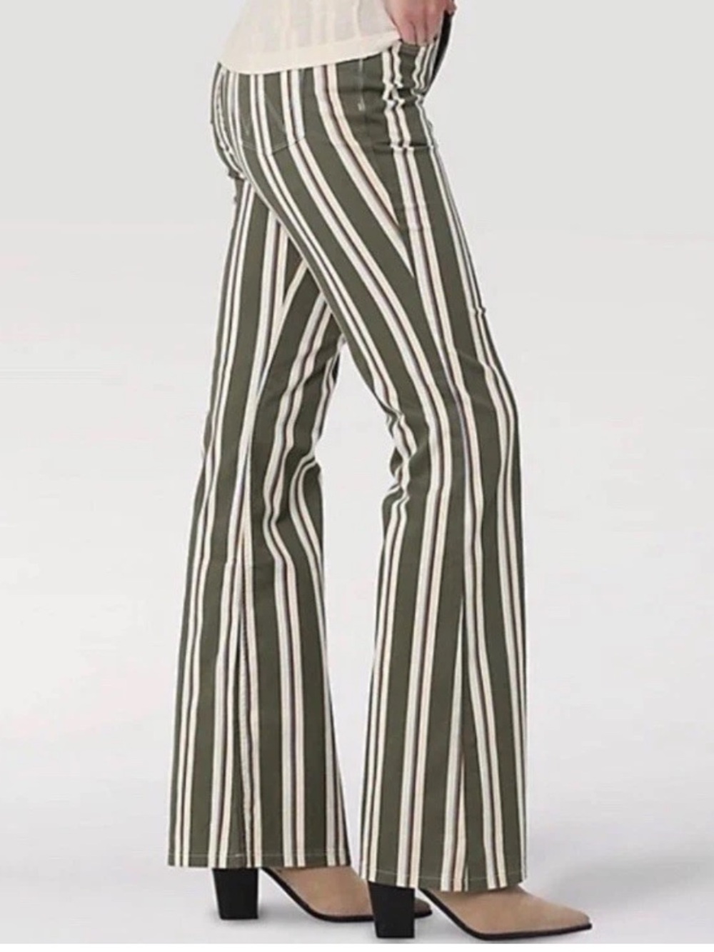 Wrangler Fierce Flare Striped Jeans Womens 6x30 High Rise Retro Boho Rodeo